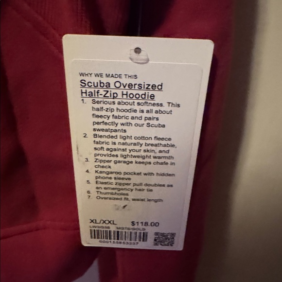 Lululemon Scuba Oversized Half-Zip Hoodie in Magenta Smoke/Gold - Picture 3 of 3